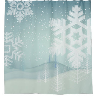 snowflake shower curtain