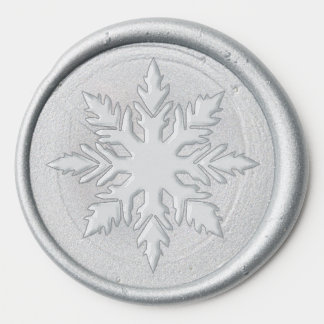Snowflake Silver Stamp Christmas Card Wax Seal Sticker