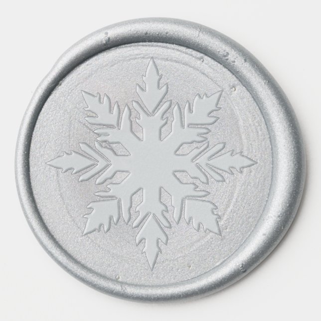 Snowflake Silver Stamp Christmas Card Wax Seal Sticker (Front)