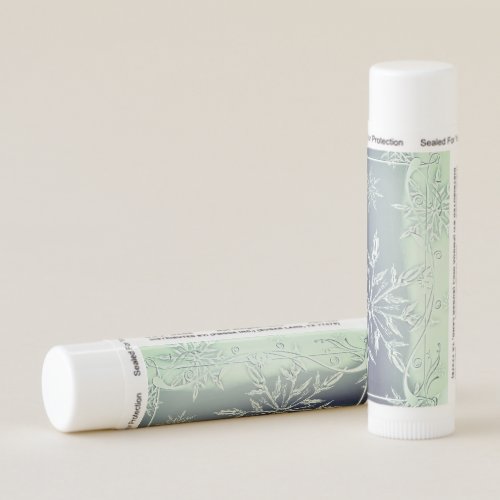 Snowflake silver teal winter ice lip balm