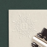 Snowflake Single Initial Monogram Embosser<br><div class="desc">An elegant monogram embosser featuring your single initial monogram surrounded by an intricate snowflake border.</div>
