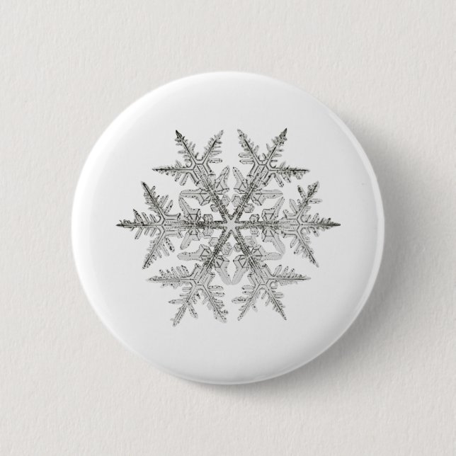 SNOWFLAKE  SNOW CRYSTAL BUTTON (Front)