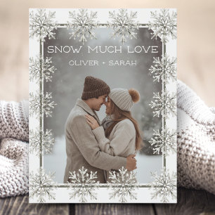 Snowflake Snow Much Love couple photo Holiday Postcard