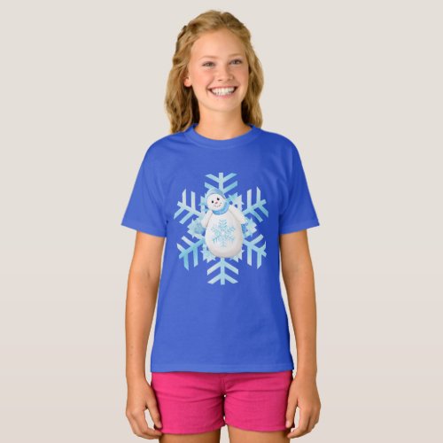 Snowflake Snowman Christmas T_shirt