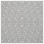 Snowflake Snowstorm In Silver Grey Fabric