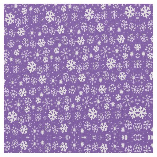 Snowflake Snowstorm With Purple Background Fabric