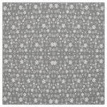 Snowflake Snowstorm With Silver Grey Background Fabric