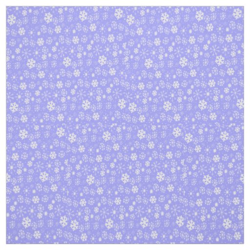 Snowflake Snowstorm With Sky Blue Background Fabric