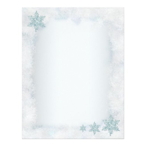 Snowflake snowy template Christmas letterheads Letterhead | Zazzle