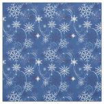 Snowflake Sparkle Blue and White Winter Fabric