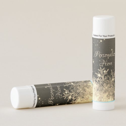 Snowflake sparkle gold winter lip balm