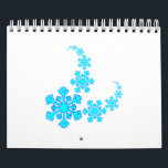 Snowflake Spiral Calendar<br><div class="desc">A giant snowflake silhouette with a background of spiraling flakes set over a white background</div>