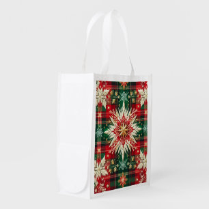 Snowflake Splendor  Grocery Bag