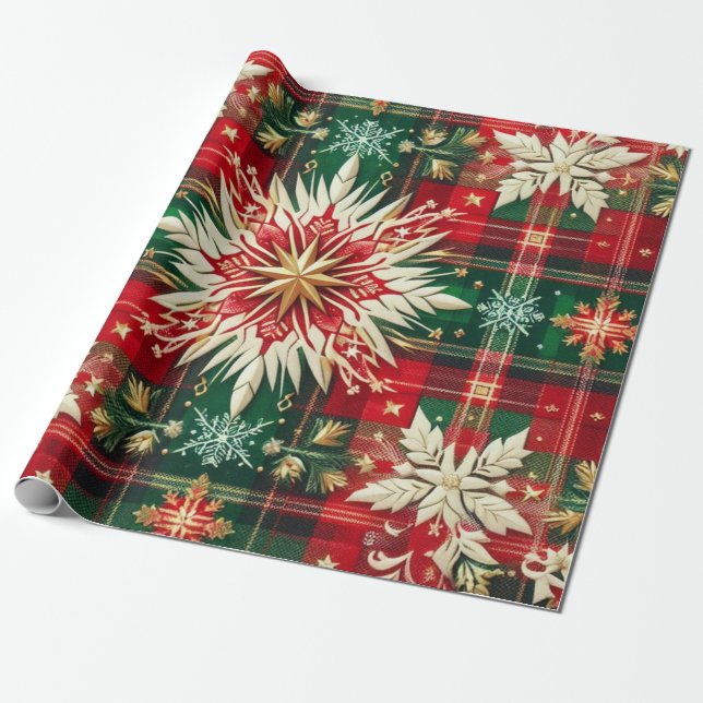 Snowflake Splendor Wrapping Paper (Unrolled)