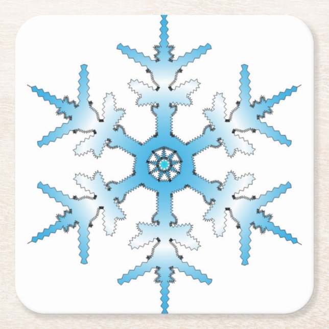 SNOWFLAKE SQUARE PAPER COASTER (Front)