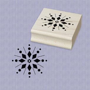 Snowflake Starburst Wood Art Stamp