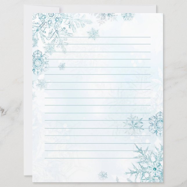 Snowflake stationery, wintery stationery (Front)