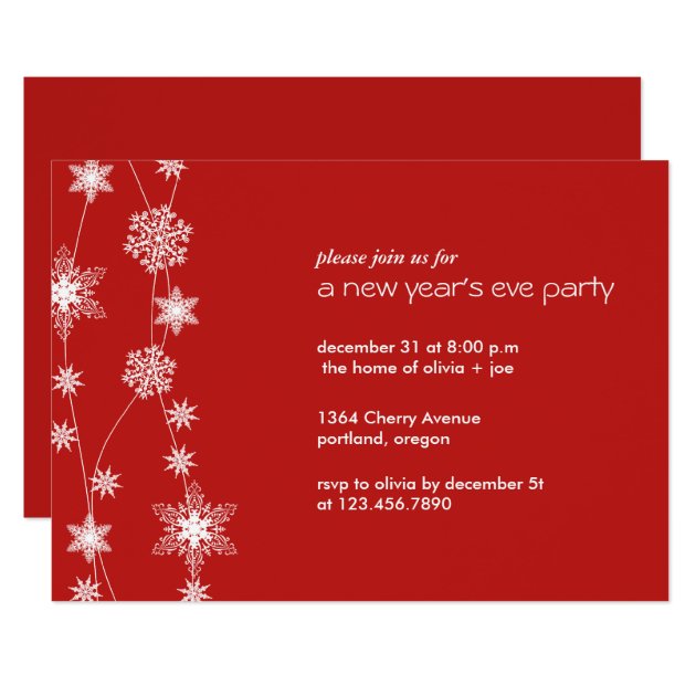 Snowflake Strings - New Year/Holiday Party Invitation