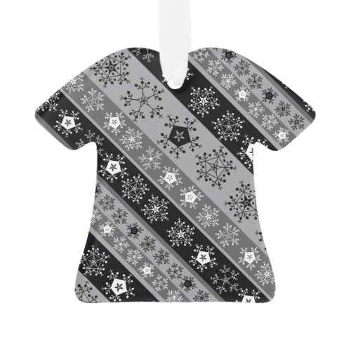 Snowflake Stripes Gray Ornament