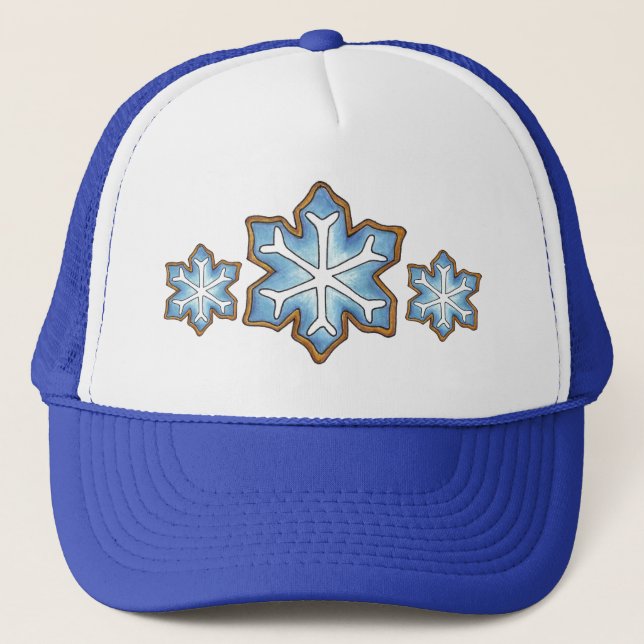 Snowflake Sugar Cookie Winter Hanukkah Christmas Trucker Hat (Front)