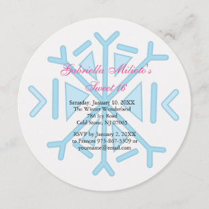 Snowflake Sweet 16 Birthday Invitation