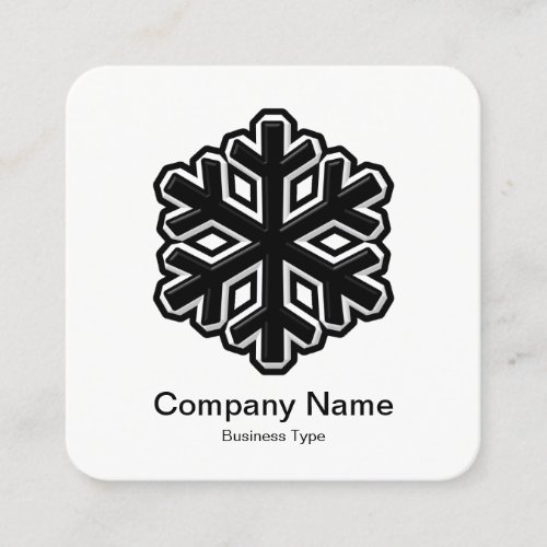 Snowflake Symbol _ Black Square Business Card