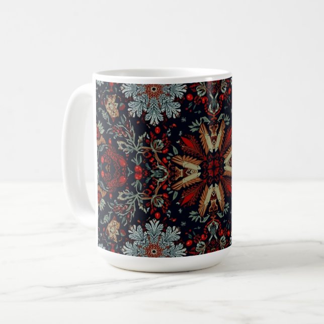 Snowflake Symphony in Christmas Coffee Mug (Front Left)