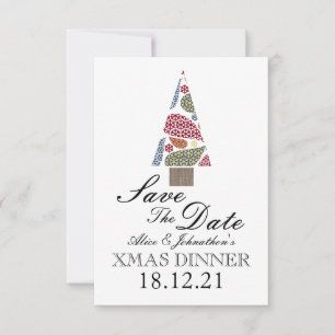 Snowflake Teardrops Tree Save The Date