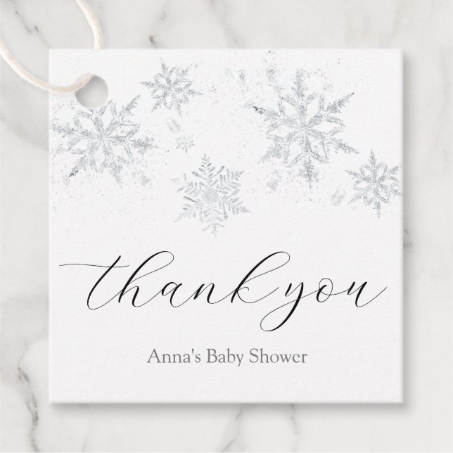 Snowflake Thank You Favor Tags (Front)