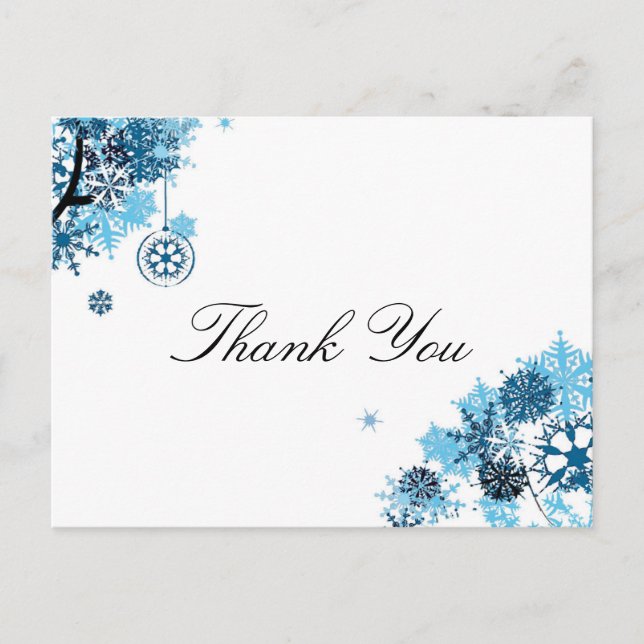 Snowflake Thank you postcard (Front)