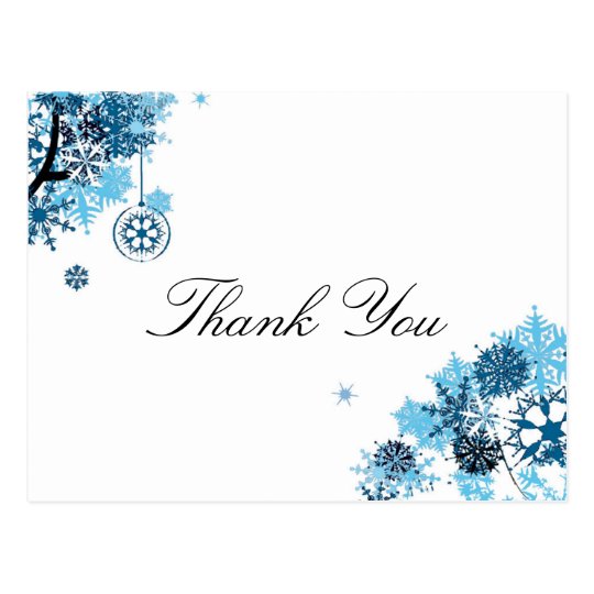 Snowflake Thank you postcard