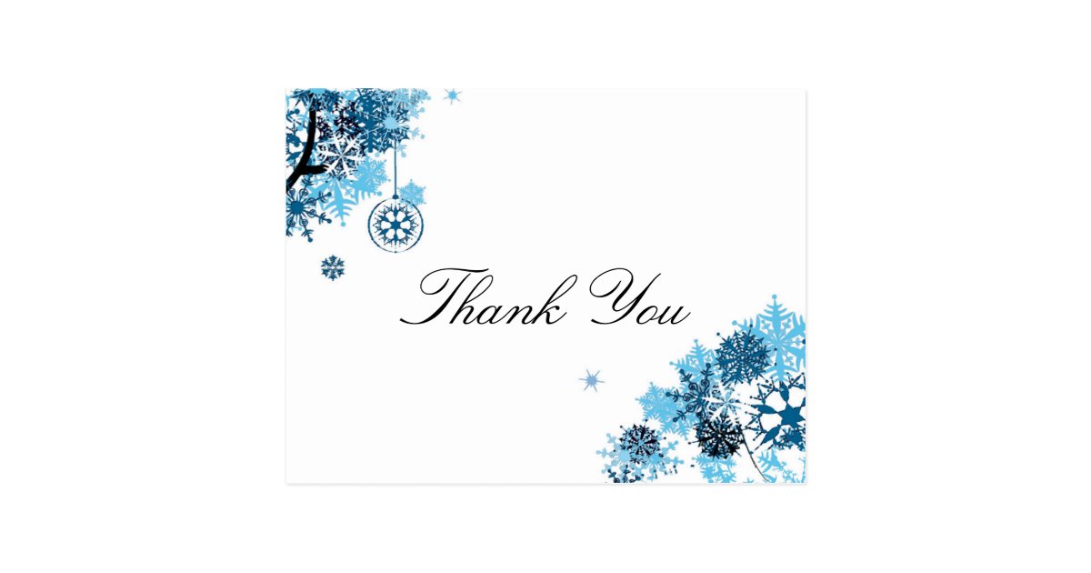 Snowflake Thank you postcard | Zazzle.com