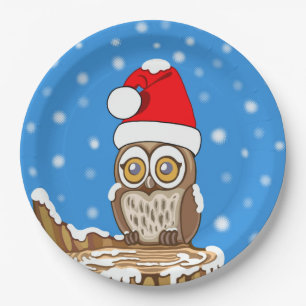 Snowflake the Owl at Christmas Paper Plates
