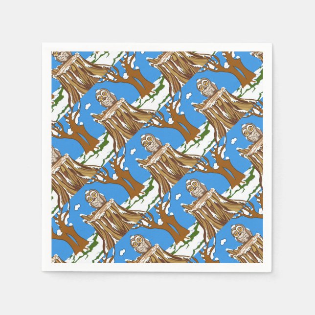 Snowflake the Owl Napkins (Front)
