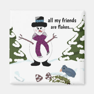 Snowflake the Snowman Funny Magnet