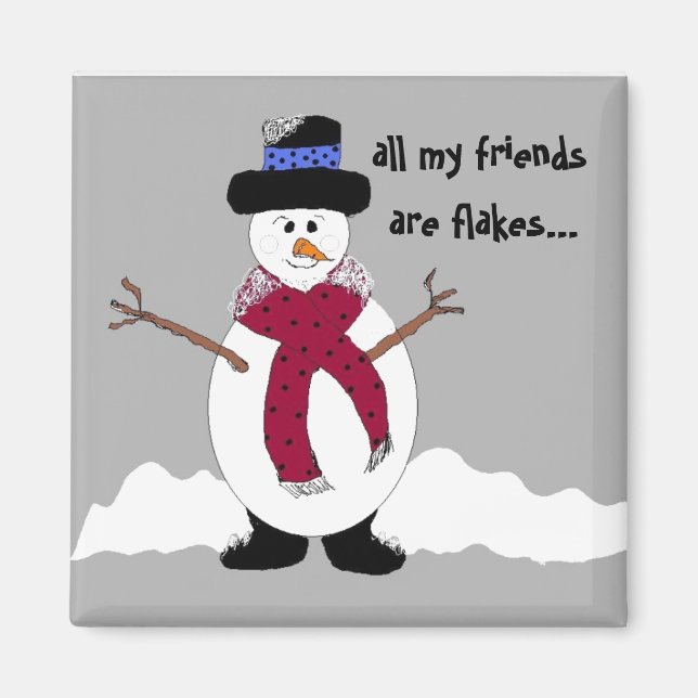 Snowflake the Snowman Magnet (Front)