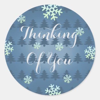 Snowflake Thinking Of You Stickers by HolidayFun at Zazzle