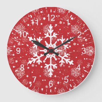 Snowflake Time Large Clock by Luis2u4u at Zazzle