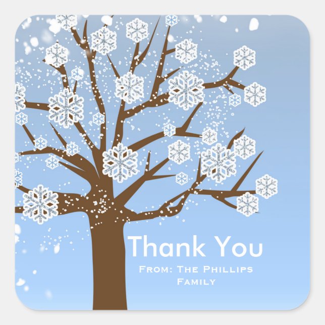 Snowflake Tree Winter Wonderland Snowy Sticker (Front)