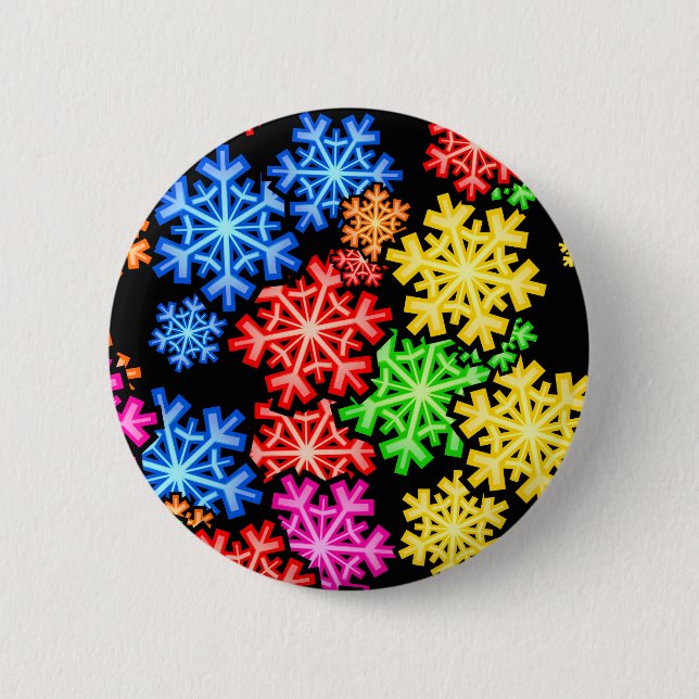 Snowflake Wallpaper Pinback Button (Front)