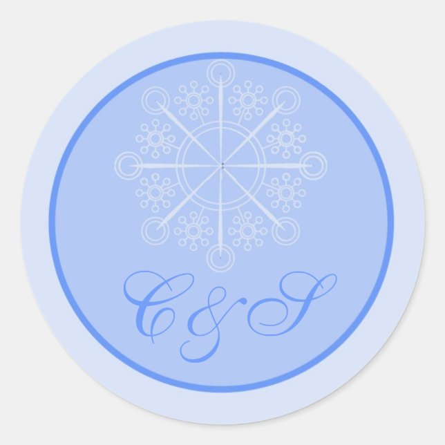 Snowflake Wedding Favor Stickers (Front)
