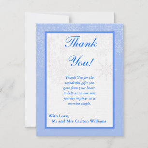 Snowflake Wedding FLAT Thank You Card