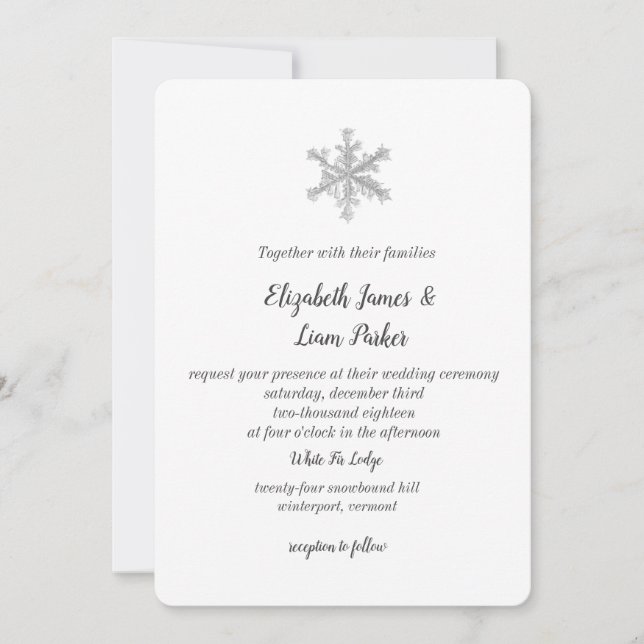 Snowflake Wedding Invitation (Front)