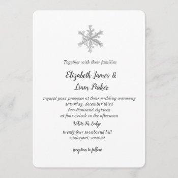 Snowflake Wedding Invitation by Apostrophe_Weddings at Zazzle