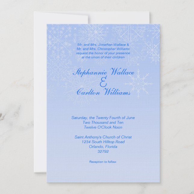 Snowflake Wedding Invitation (Front)