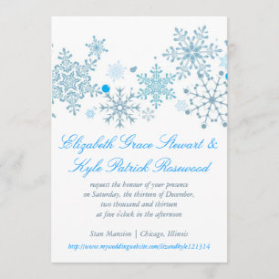 Snowflake Wedding Invitation (Malibu Silver)