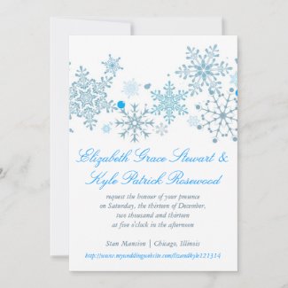 Snowflake Wedding Invitation (Malibu Silver)