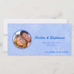 Snowflake Wedding Photo Birth Announcement