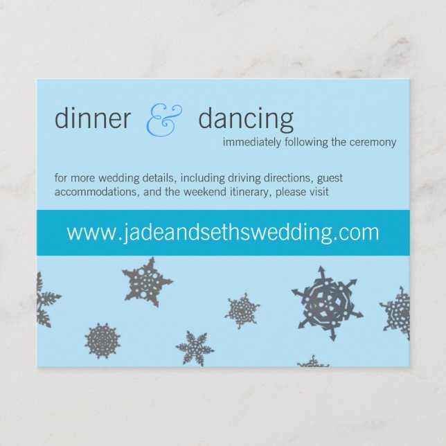 snowflake wedding website profile card (Front)