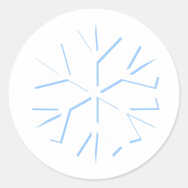 Snowflake, White Classic Round Sticker (Front)